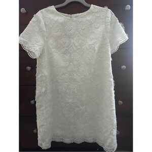 Zara white embroidered dress with lace eyelet detail. Size L. NWT gorgeous!